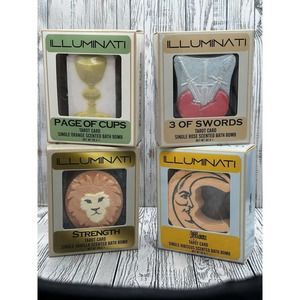 Set of 4 ILLUMINATI Tarot Card Scented Bath Bombs ~ Witchy ~ Spell ~ Magic